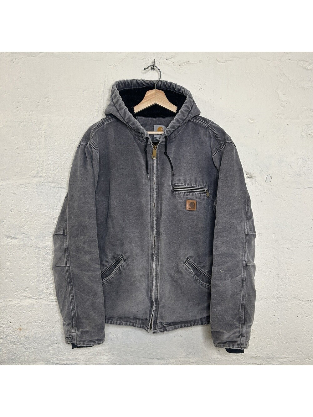 Vintage Carhartt Sherpa Hooded Detroit Jacket “Shadow Grey”